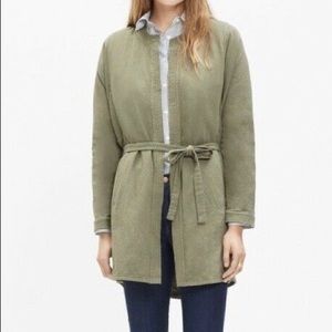 Madewell Olive Green Belted Duster Sweater